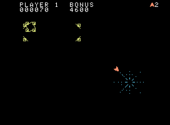 Space Fury ColecoVision Screenshot: Blasting opponents!