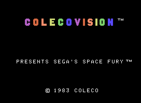 Space Fury ColecoVision Screenshot: Title screen.