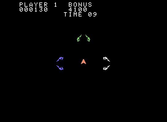 Space Fury ColecoVision Screenshot: Level complete! Choose a bonus for the next level...