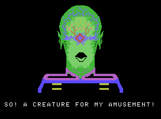 Space Fury ColecoVision Screenshot: Game start; your opponent taunts you!