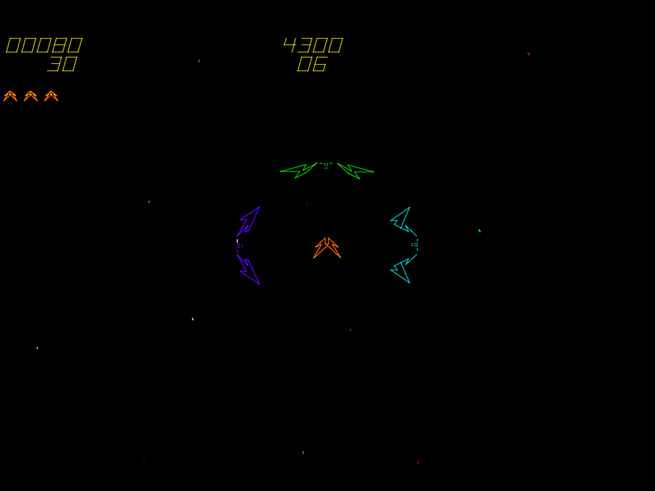 Space Fury Arcade Screenshot: Level completed; now the docking sequence.
