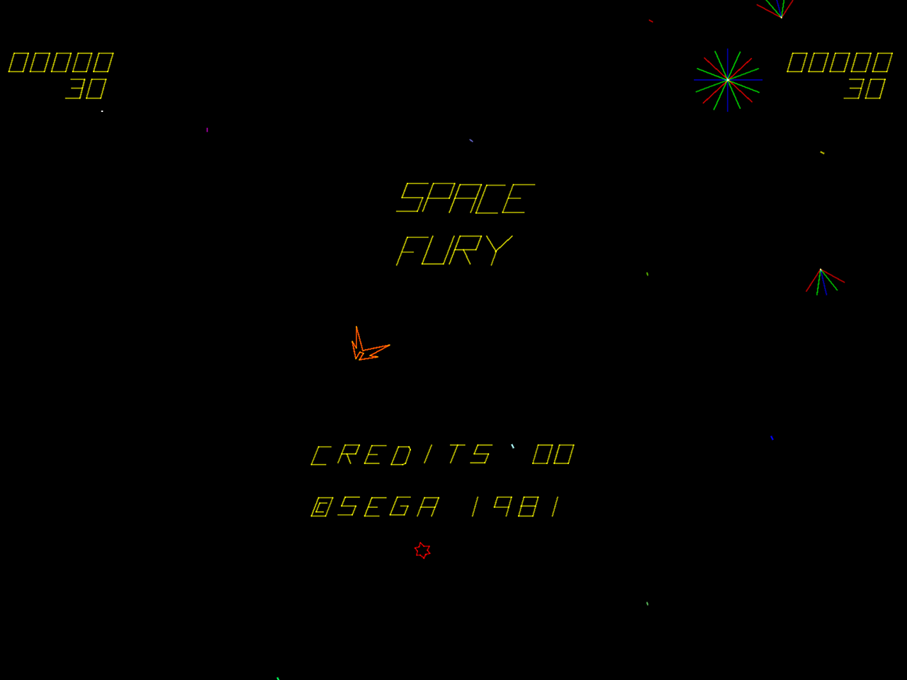 Space Fury Arcade Screenshot: Title screen.