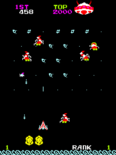 Magical Spot Arcade Screenshot: Don't crash into opponents when they run to the ground...