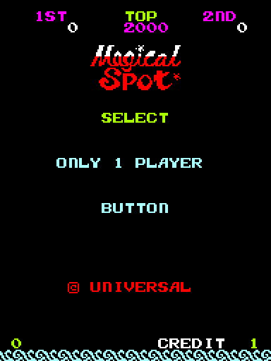 Magical Spot Arcade Screenshot: Press 1 player button to begin the game!