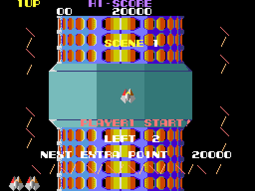 Nova 2001 Arcade Screenshot: Player 1 start!