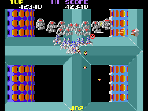Nova 2001 Arcade Screenshot: Your ship can move anywhere on screen and face any direction...