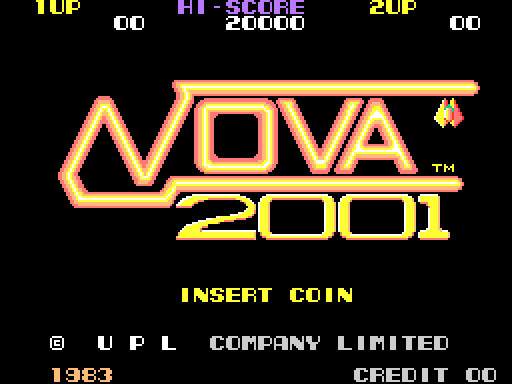 Nova 2001 Arcade Screenshot: Title screen (Japanese version).