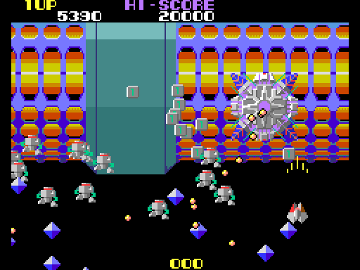 Nova 2001 Arcade Screenshot: A large ship appears!