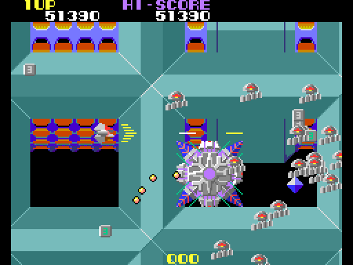 Nova 2001 Arcade Screenshot: A very large ship approaches...