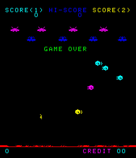 Galaxy Wars Arcade Screenshot: Game over.