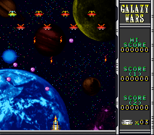 Galaxy Wars Super NES Screenshot: Neo mode; game start.