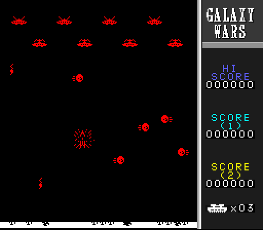 Galaxy Wars Super NES Screenshot: Classic mode, color; my missile hit an obstacle!