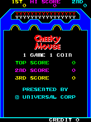 Cheeky Mouse Arcade Screenshot: Title screen.