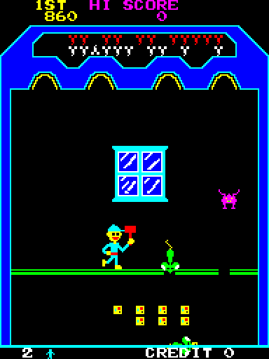 Cheeky Mouse Arcade Screenshot: Windows are added to the playfield to make the mouse movements more difficult to follow.