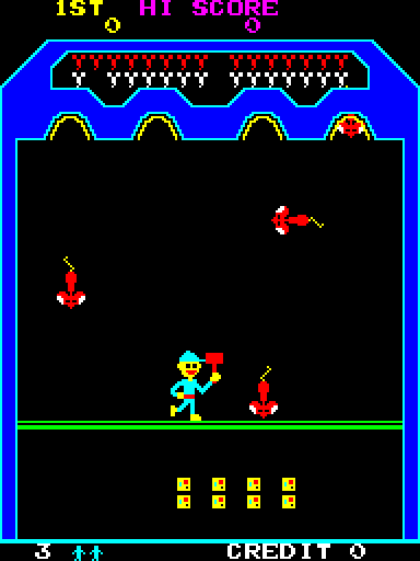 Cheeky Mouse Arcade Screenshot: Here come the mice!