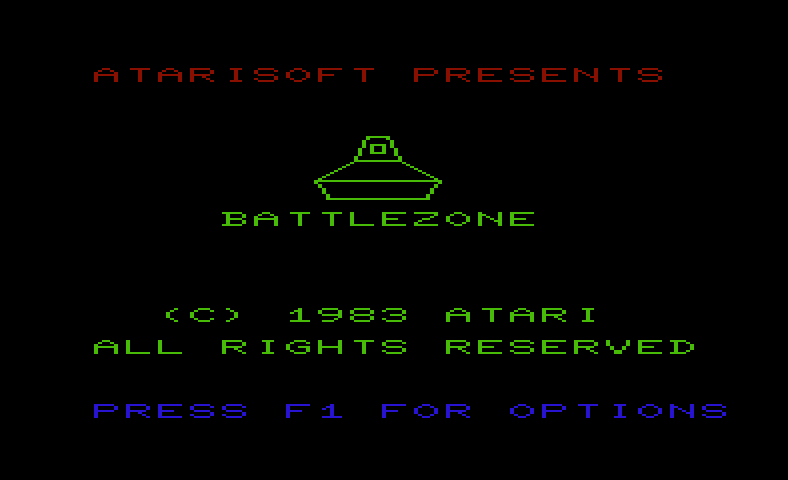 Battlezone Commodore VIC-20 Screenshot: Title screen.