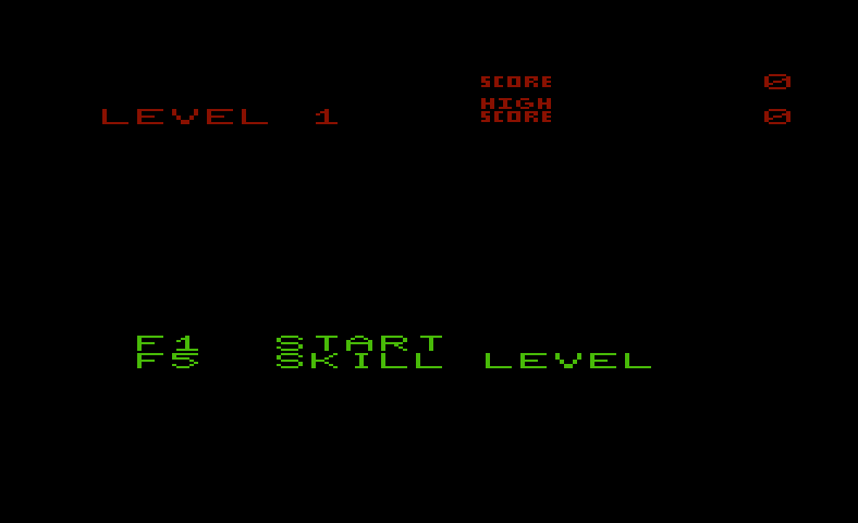 Battlezone Commodore VIC-20 Screenshot: Game options screen.