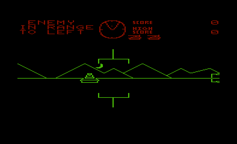 Battlezone Commodore VIC-20 Screenshot: Game start.