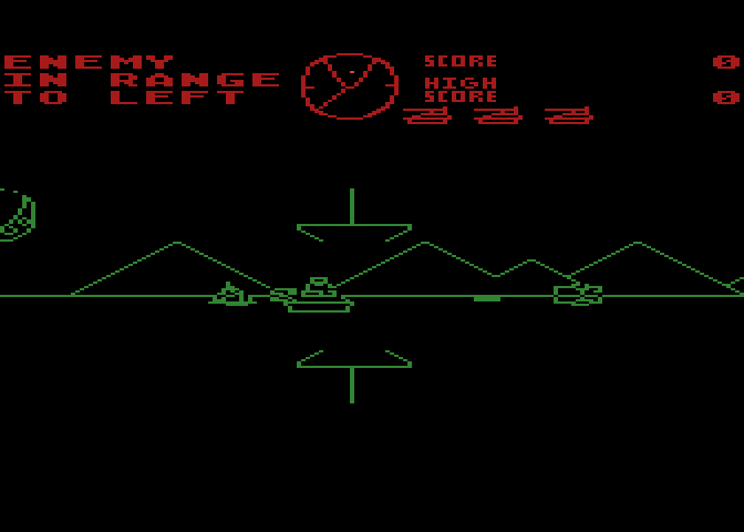 Battlezone Atari 8-bit Screenshot: Game start.