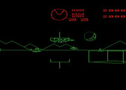 Battlezone for Atari 8-bit - Enemy tank destroyed!