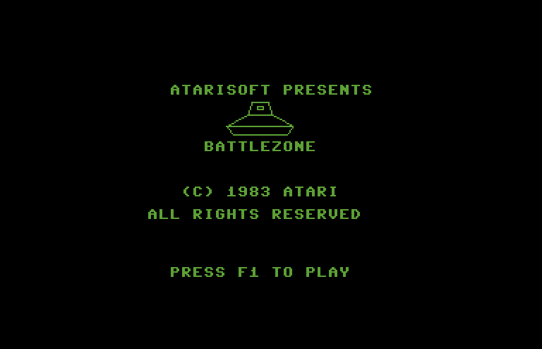 Battlezone Commodore 64 Screenshot: Title screen.