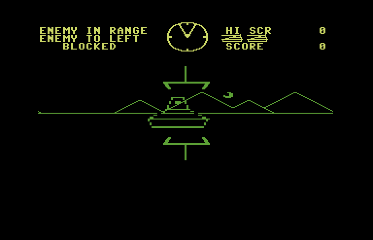 Battlezone Commodore 64 Screenshot: Tank in sight!