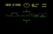 Battlezone for Commodore 64 - The animated volcano is in the background...