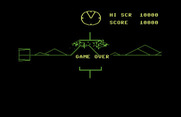Battlezone for Commodore 64 - Game over.