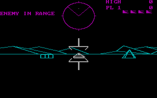 Battlezone IBM PC/Compatibles Screenshot: Starting a new game; enemy in sight!