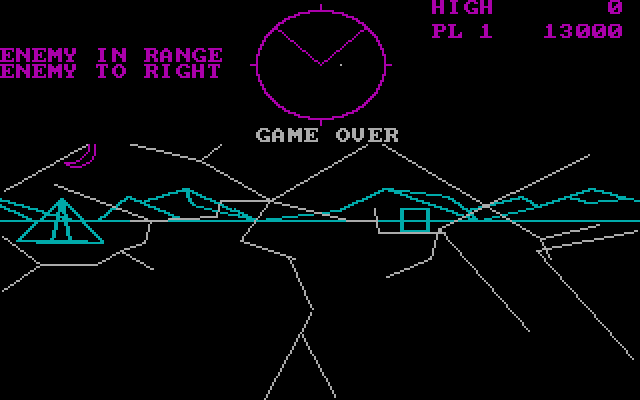 Battlezone IBM PC/Compatibles Screenshot: Game over.