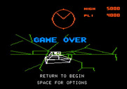 Battlezone for Apple II - Game over.