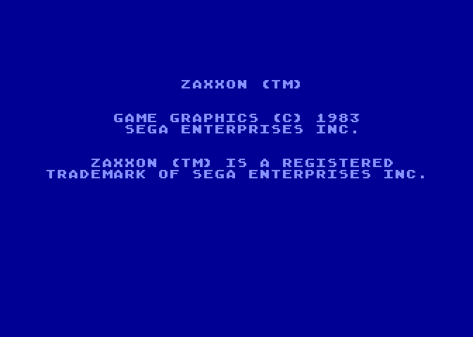 Zaxxon Atari 5200 Screenshot: Title screen 1.