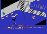 Zaxxon for Atari 5200 - In this area you have to fly through the gap in the barrier.