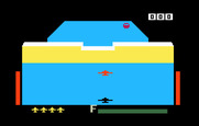Zaxxon for Intellivision - Game start; don't crash into the yellow wall!