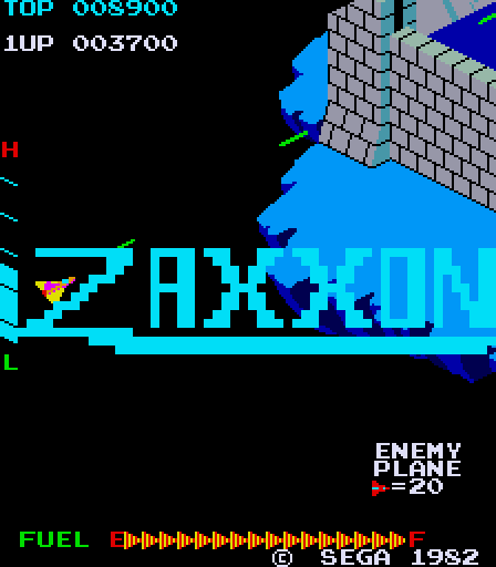 Zaxxon Arcade Screenshot: Title screen.