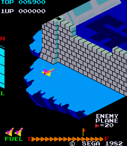 Zaxxon Arcade Screenshot: Game start.