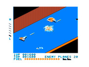 Zaxxon for TRS-80 Color Computer - Blasting enemy planes...