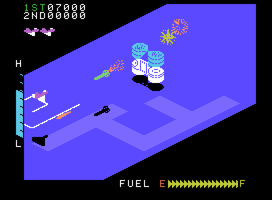Zaxxon ColecoVision Screenshot: The first large, end of level boss...