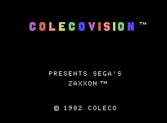 Zaxxon ColecoVision Screenshot: Title screen.