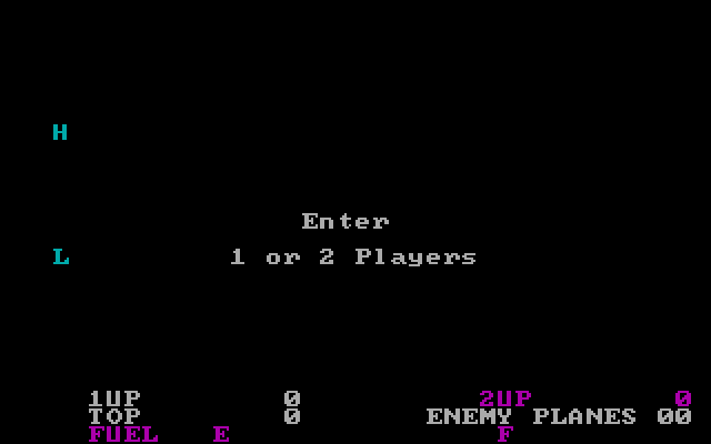 Zaxxon IBM PC/Compatibles Screenshot: One or two players?