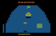 Zaxxon for Atari 2600 - Shooting at opponents...
