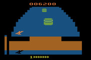 Zaxxon for Atari 2600 - Shoot the tanks to replenish fuel.