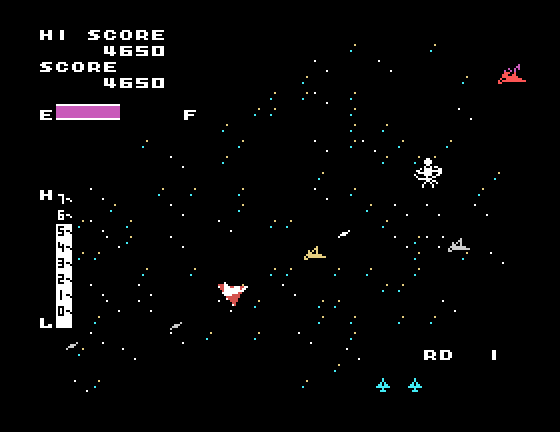 Zaxxon Sega SG-1000 Screenshot: Firing at targets...