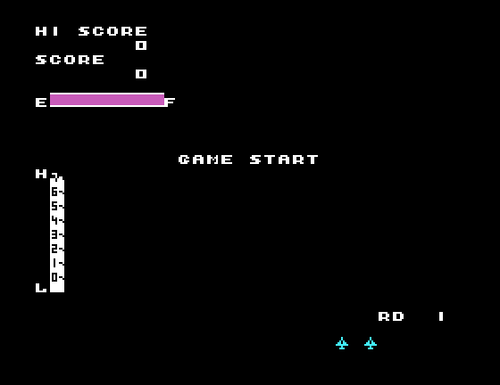 Zaxxon Sega SG-1000 Screenshot: Game start.