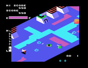Zaxxon for Sega SG-1000 - Blast targets on the ground...