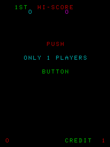 Cosmic Guerilla Arcade Screenshot: Push 1 player button to start.