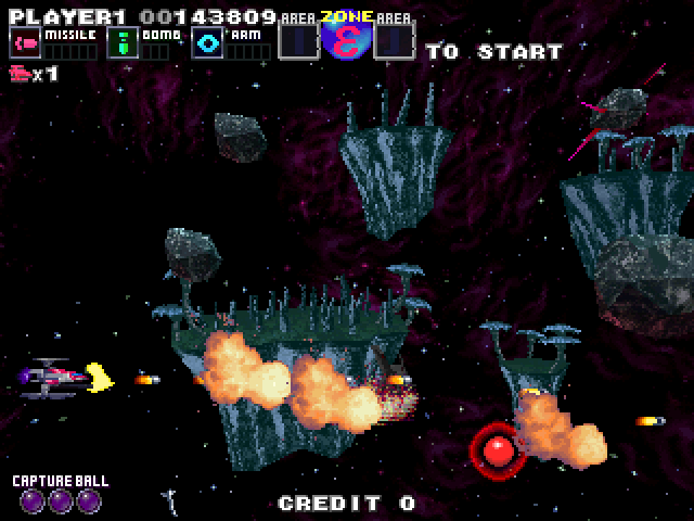G Darius Ver.2 Arcade Screenshot: The galaxy islands...