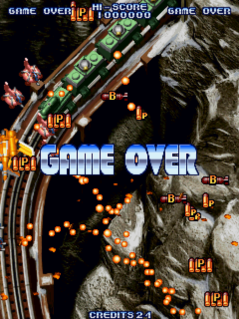 Cyvern: The Dragon Weapons Arcade Screenshot: Game over.