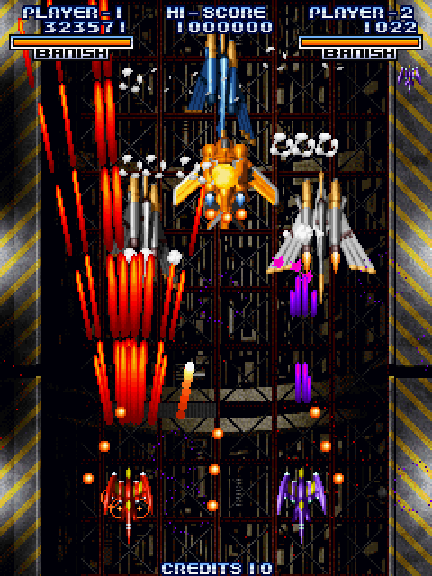 Cyvern: The Dragon Weapons Arcade Screenshot: Stage 5, first a few planes to destroy...