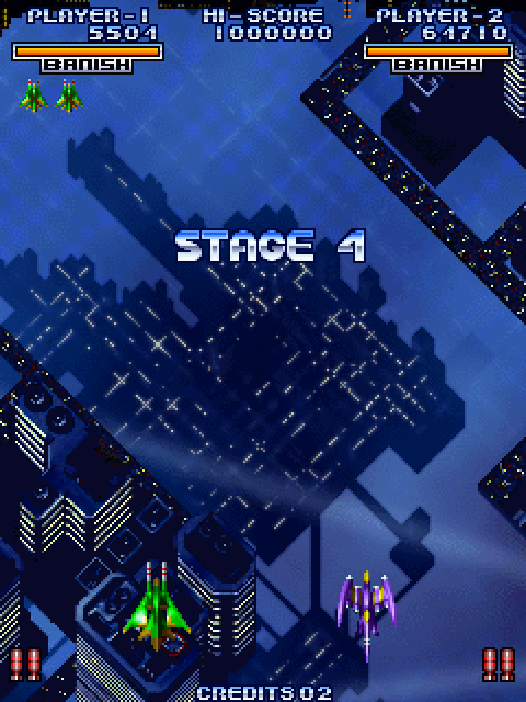 Cyvern: The Dragon Weapons Arcade Screenshot: Stage 4 start.
